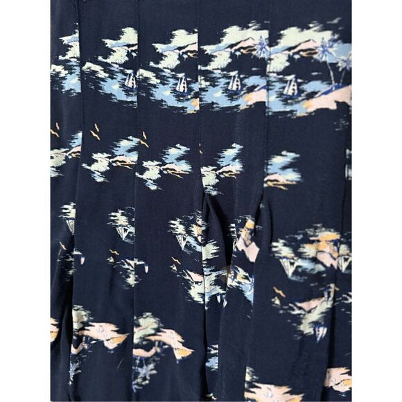 🔵 5 for $25 OLD NAVY women’s navy/multi colored pleated a-line patterned skirt - Picture 5 of 8